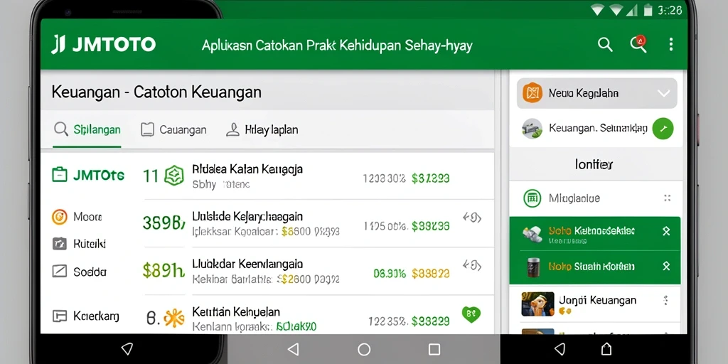 Antarmuka pengguna JMTOTO untuk catatan keuangan yang mudah dan praktis.
