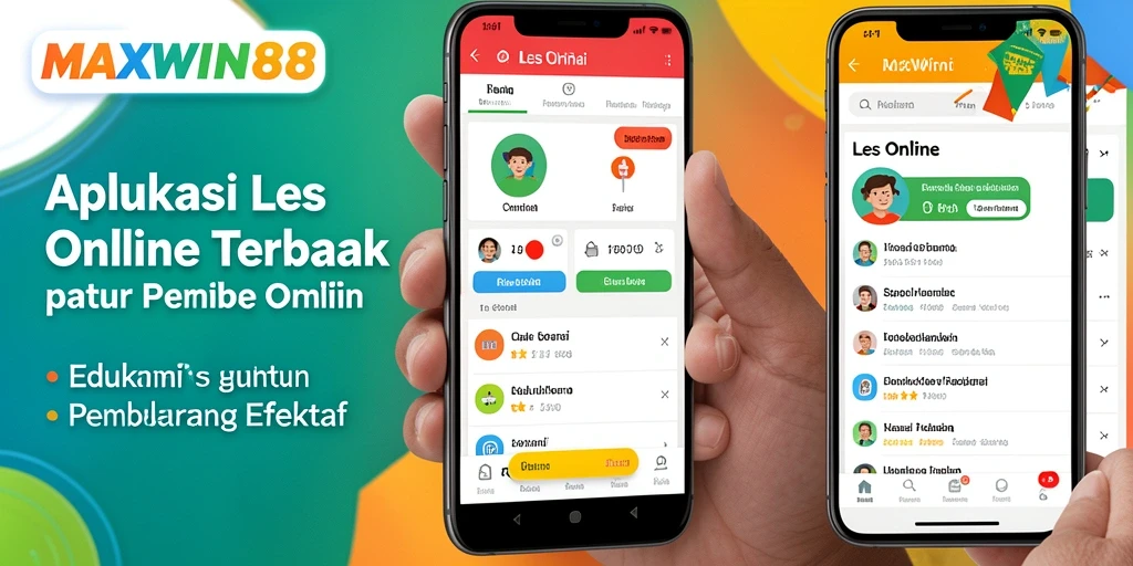 Tampilan antarmuka aplikasi Les Online MAXWIN88 yang menarik dan interaktif.