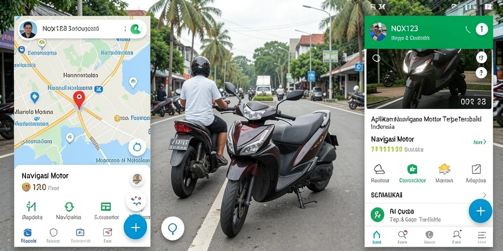 Antarmuka pengguna aplikasi NOX123 untuk Navigasi Motor