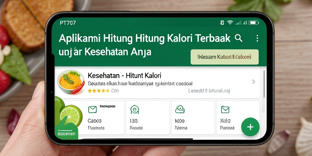 Tampilan antarmuka PT707 untuk menghitung kalori harian.